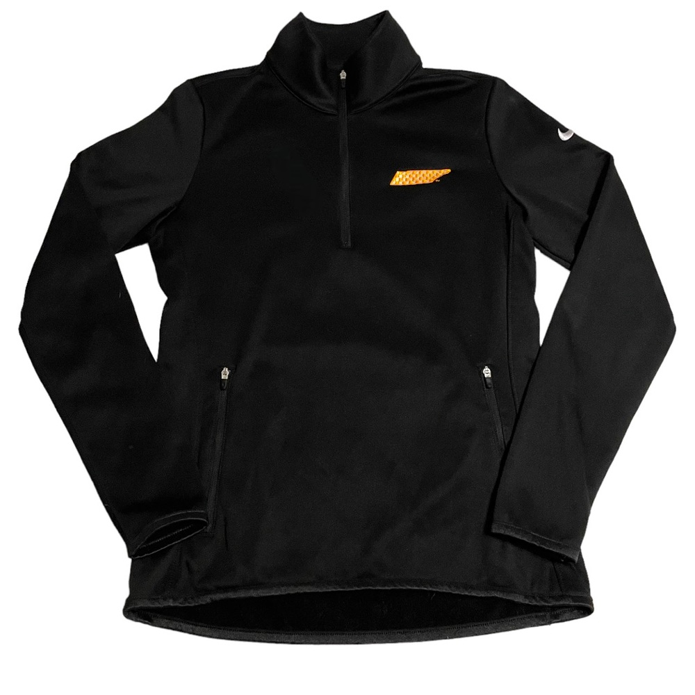 Women’s Nike Black w/ Orange & White Tennessee Logo Therma-Fit 1/2 Zip Pullover